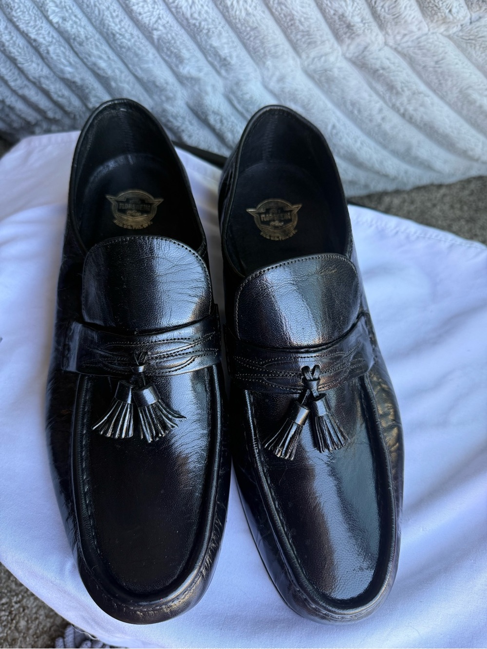 Florsheim Black Leather Kiltie Tassel Loafers Men’s 9.5 D